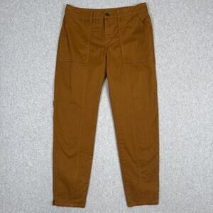 Garnett Hill Women's Size 2 Organic Cotton Brown Slim Leg Ankle Length Pants